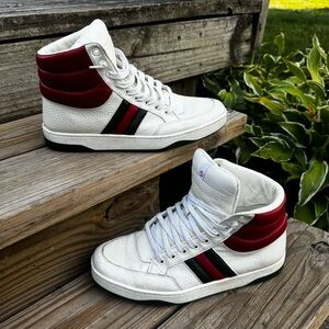 Gucci High Top Leather Trainers Luxury Designer Sneakers